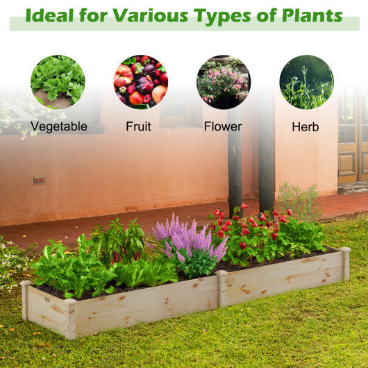 Set of 2 Wooden Vegetable Raised Garden Bed for Backyard-Orange W2B