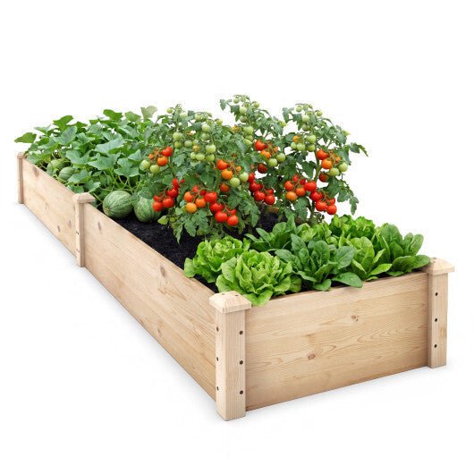 Wooden Vegetable Raised Garden Bed for Backyard Patio Balcony W2B