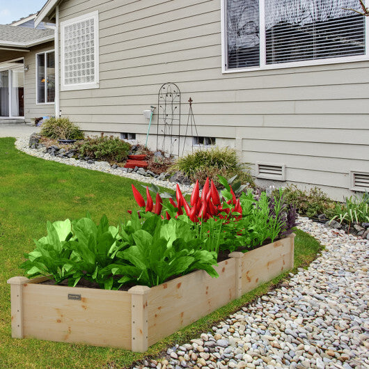 Wooden Vegetable Raised Garden Bed for Backyard Patio Balcony W2B