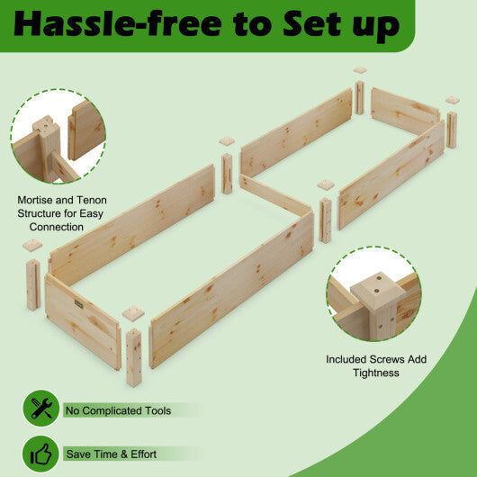 Wooden Vegetable Raised Garden Bed for Backyard Patio Balcony W2B