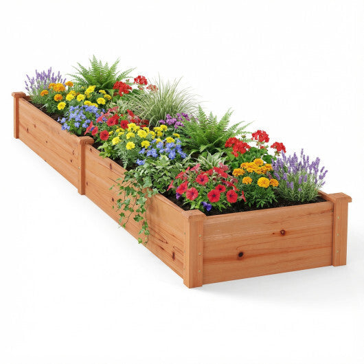 Wooden Vegetable Raised Garden Bed for Backyard Patio Balcony W2B