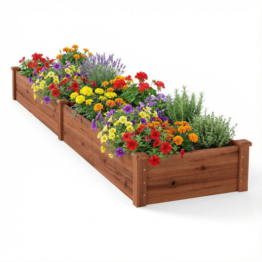 Wooden Vegetable Raised Garden Bed for Backyard Patio Balcony W2B