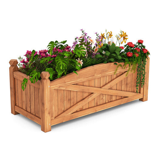Wooden Raised Garden Bed  Drainage Holes for Patio Garden-L W2B