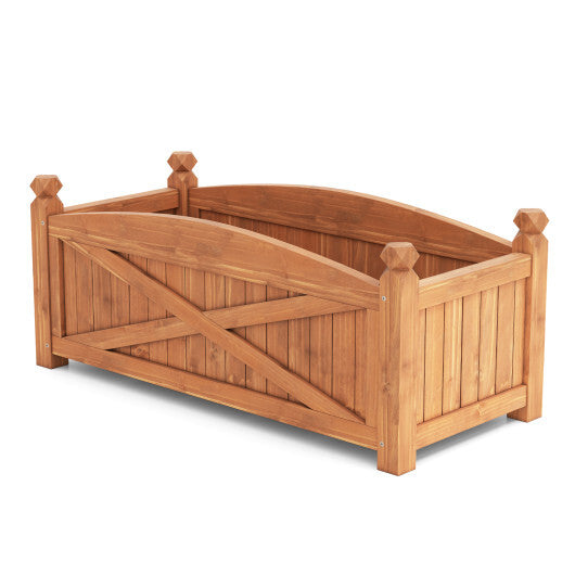 Wooden Raised Garden Bed  Drainage Holes for Patio Garden-L W2B