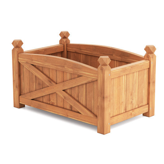 Wooden Raised Garden Bed  Drainage Holes for Patio Garden-L W2B