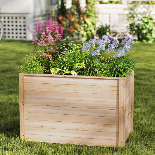Wooden Raised Garden Bed Elevated Planter Box with Open-Ended Base