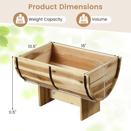Outdoor Wooden Planter with Legs for Flower Herb Vegetable Fruit W2B