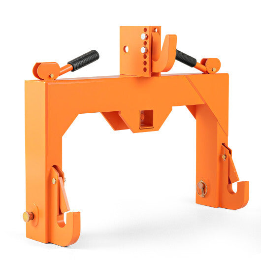 3-Point Quick Hitch with 5 Level Adjustable Bolt for Farming-Orange W2B