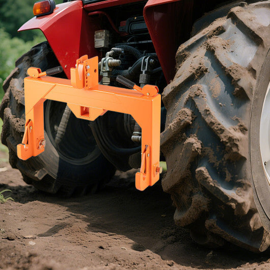 3-Point Quick Hitch with 5 Level Adjustable Bolt for Farming-Orange W2B