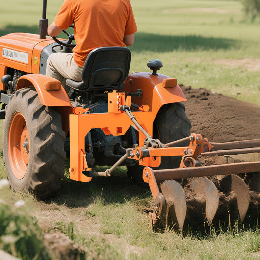 3-Point Quick Hitch with 5 Level Adjustable Bolt for Farming-Orange W2B