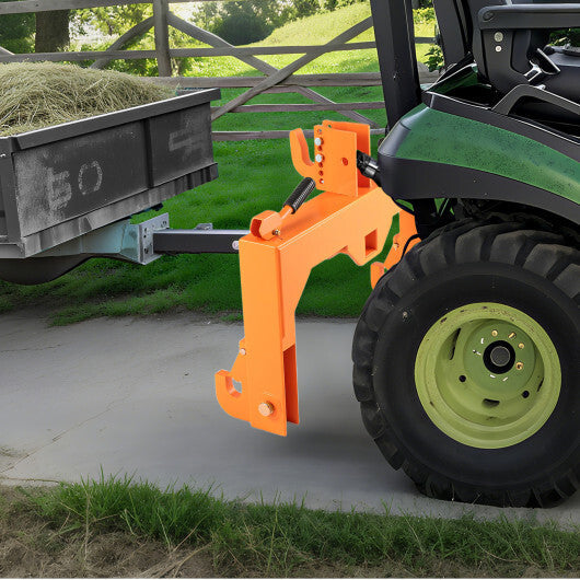 3-Point Quick Hitch with 5 Level Adjustable Bolt for Farming-Orange W2B