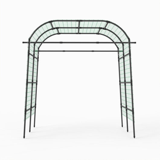 7.5 FT Tall Metal Garden Arch Trellis for Climbing Plants Outdoor-Black W2B