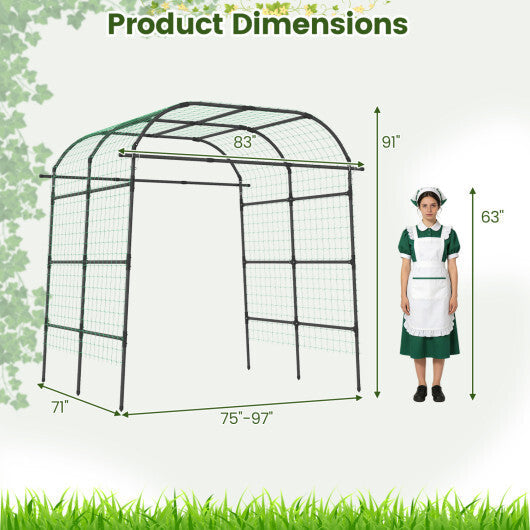 7.5 FT Tall Metal Garden Arch Trellis for Climbing Plants Outdoor-Black W2B