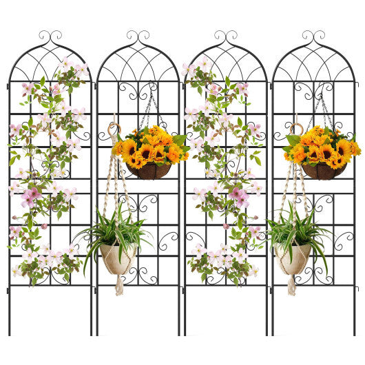 4 Pack 71" x 20" Metal Garden Trellis for Outdoor Climbing Plants W2B
