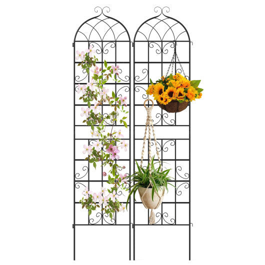 2 Pack 86" x 20" Metal Garden Trellis for Outdoor Climbing Plants W2B