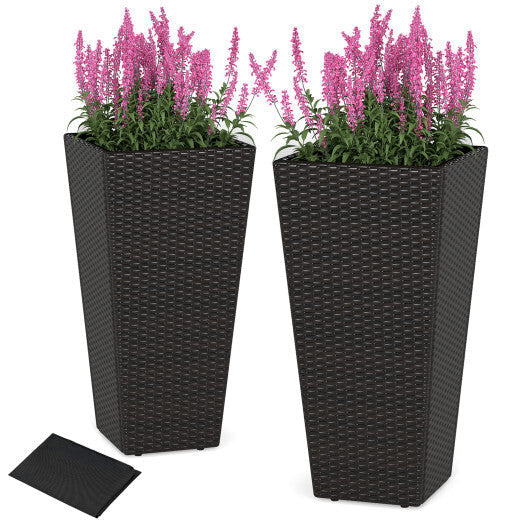 30 Inch Modern Decorative Planter Pots Set of 2 with Open-ended Base W2B