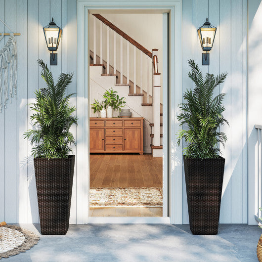 30 Inch Modern Decorative Planter Pots Set of 2 with Open-ended Base W2B