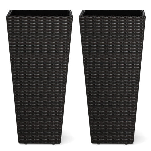 30 Inch Modern Decorative Planter Pots Set of 2 with Open-ended Base W2B