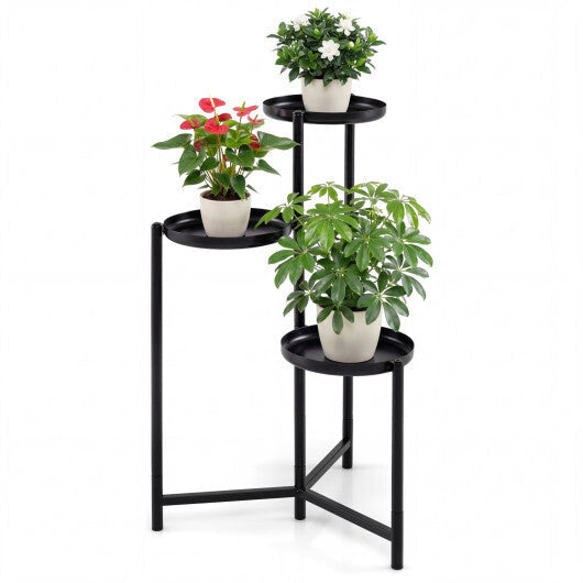 3-Tier Metal Plant Stand Indoor Outdoor Tall Corner Flower Pot Holder Display Rack W2B