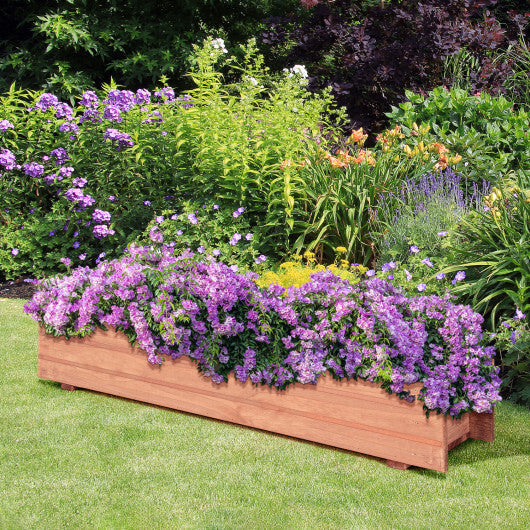 Set of 2 Wooden Decorative Raised Garden Bed for Yard and Window-Brown W2B