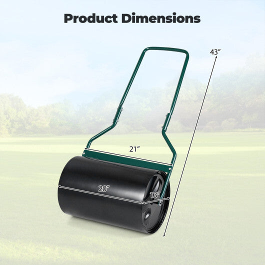 Lawn Roller 12 Gallon Water/Sand Filled Garden Drum Roller with U-shape Handle W2B