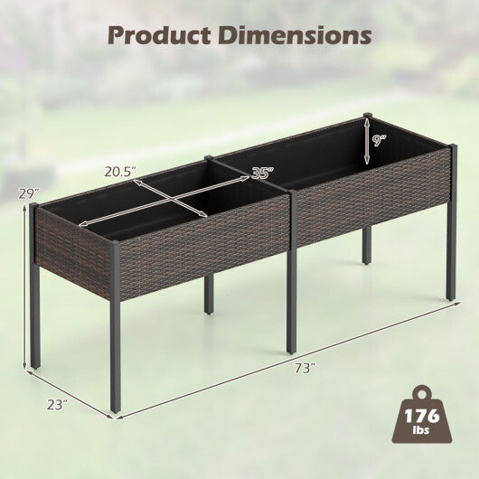 Raised Garden Bed with Legs and Removable Liner for Vegetables Herbs Patio-Brown W2B