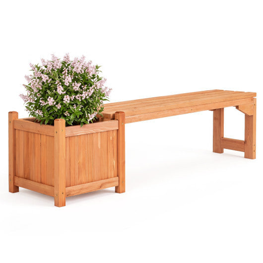 2-in-1 Outdoor Bench with Raised Garden Bed with Spacious Seat and Detachable Bottom Plates-1 Piece W2B