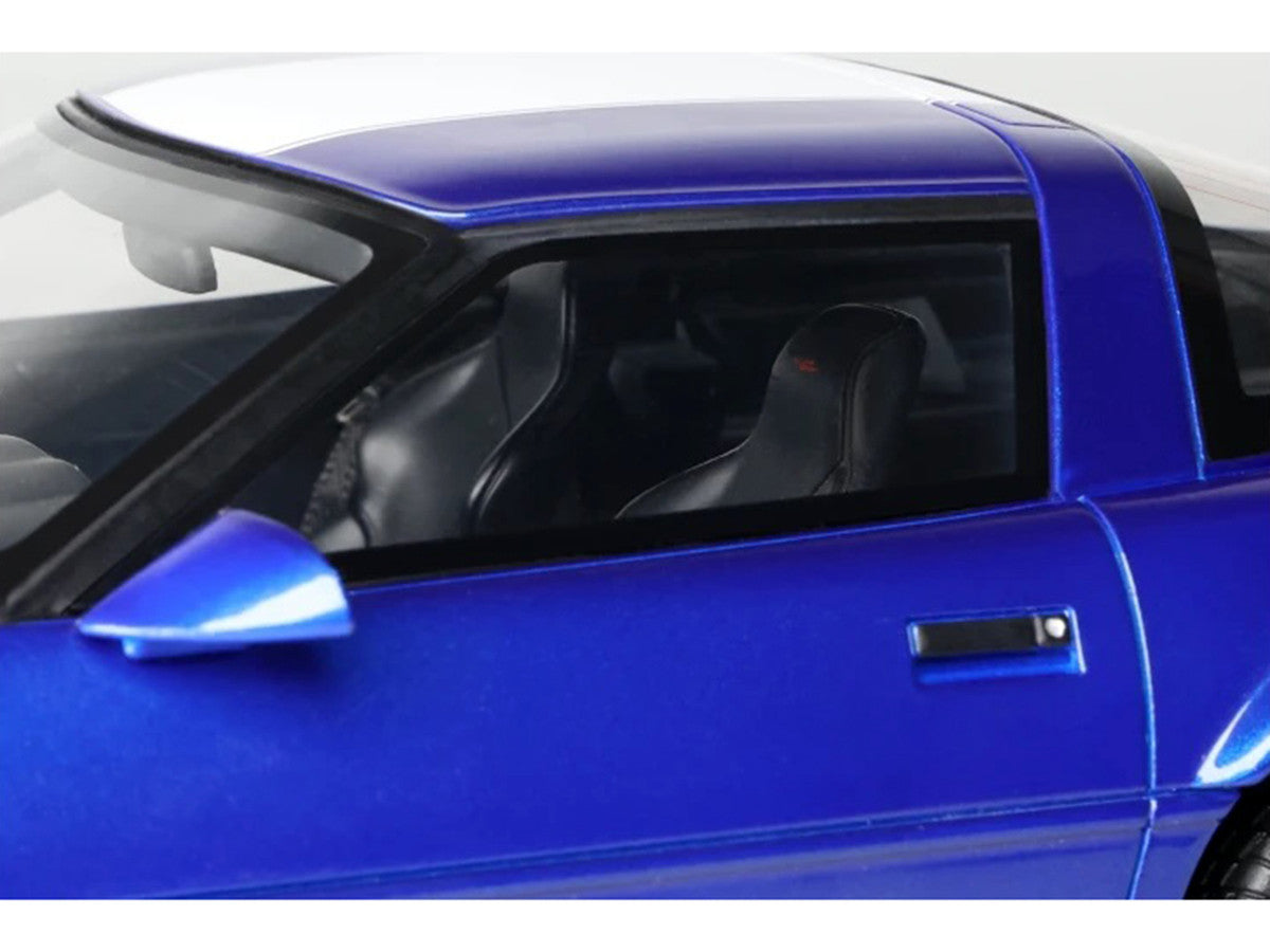 1996 Chevrolet Corvette C4 Grand Sport Blue Metallic with White Stripe 1/18 Model Car by GT Spirit GT Spirit