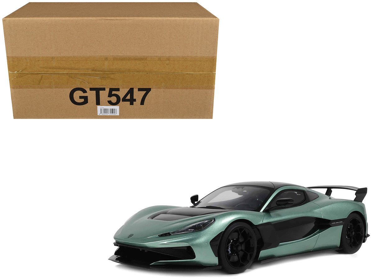 2024 Rimac Nevera R Green Metallic with Black Top 1/18 Model Car by GT Spirit GT Spirit