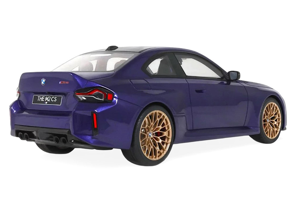 2025 BMW M2 CS Blue Metallic with Black Top 1/18 Model Car by GT Spirit GT Spirit