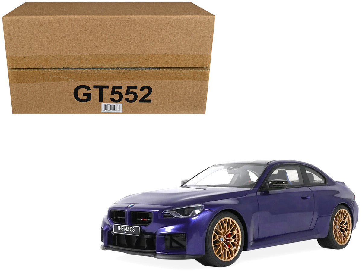 2025 BMW M2 CS Blue Metallic with Black Top 1/18 Model Car by GT Spirit GT Spirit