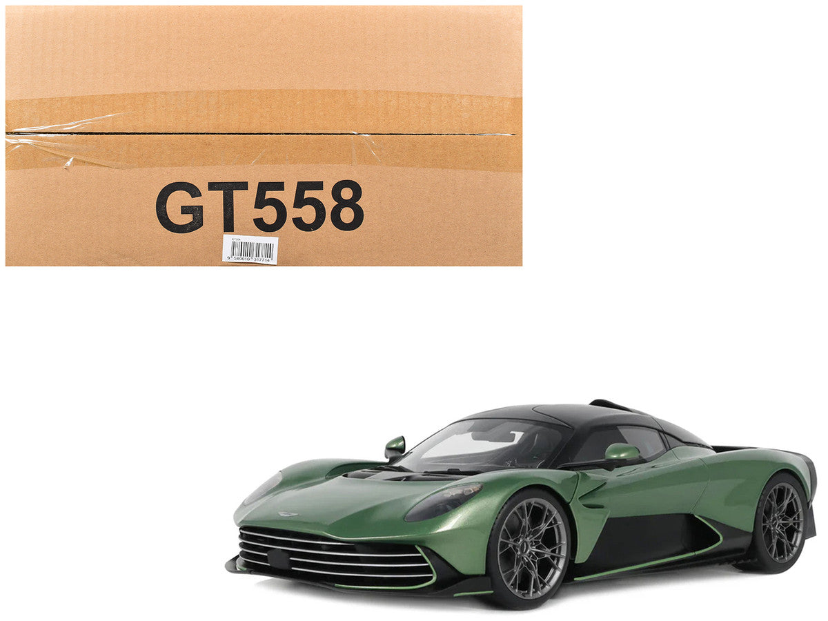 2025 Aston Martin Valhalla Green Metallic with Black Top 1/18 Model Car by GT Spirit GT Spirit