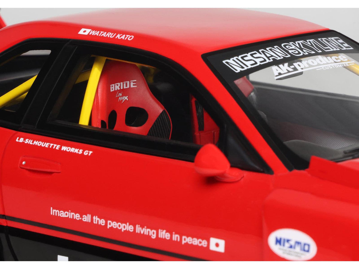 2020 Nissan Skyline GT-R (R34) LB-Super Silhouette RHD (Right Hand Drive) #5 Red and Black 1/18 Model Car by GT Spirit GT Spirit