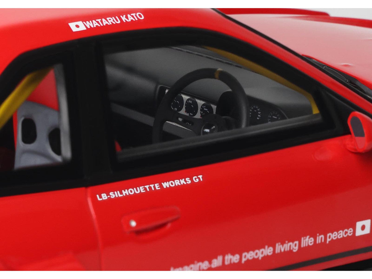 2020 Nissan Skyline GT-R (R34) LB-Super Silhouette RHD (Right Hand Drive) #5 Red and Black 1/18 Model Car by GT Spirit GT Spirit