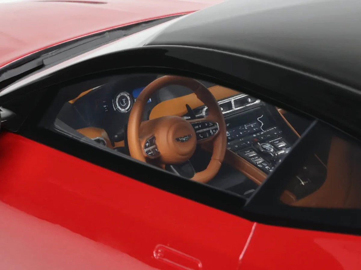 2023 Aston Martin DB12 Hyper Red with Black Top 1/18 Model Car by GT Spirit-3