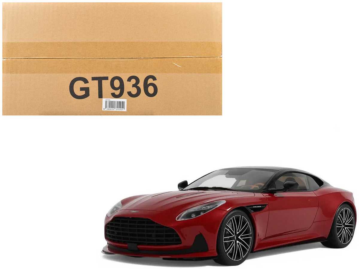 2023 Aston Martin DB12 Hyper Red with Black Top 1/18 Model Car by GT Spirit-4