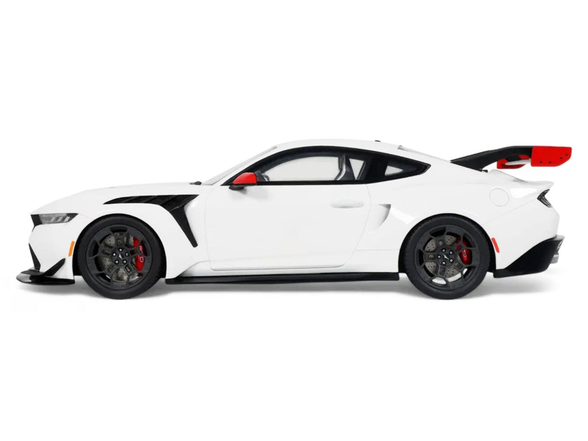 2025 Ford Mustang GTD "Spirit of America" Performance White with Blue and Red Stripes 1/18 Model Car by GT Spirit-3