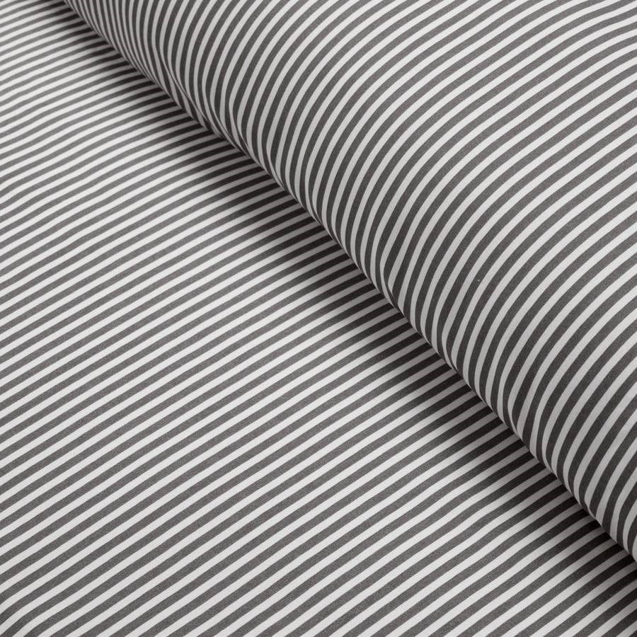 Full/Queen Grey White Stripe Ruffle Reversible 3 Piece Comforter Set FastFurnishings