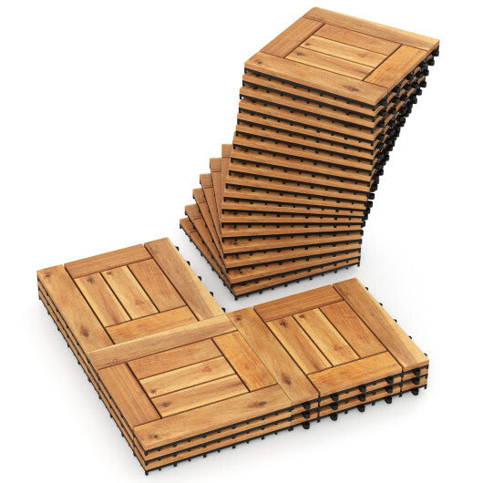 12" x 12" Indoor Outdoor Floor Tiles for Patio Balcony Backyard Porch Poolside-Natural W2B