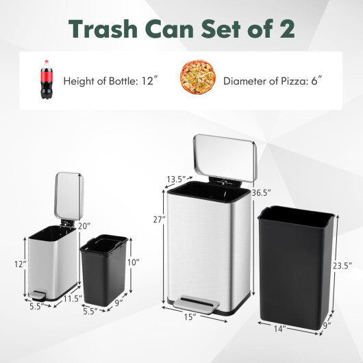 Get it for $79 - Step Trash Can with Inner Buckets (2 Pack)