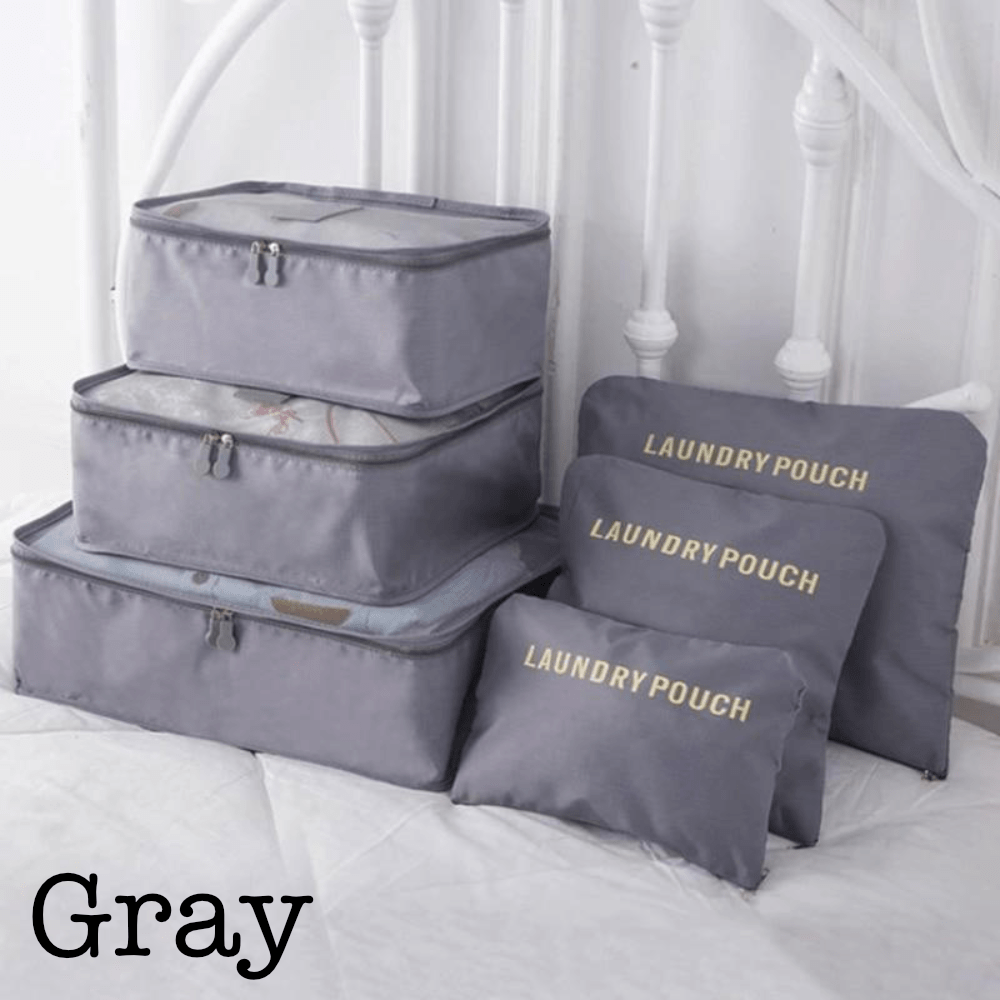 6 Piece Travel Organizer Threaded Pear