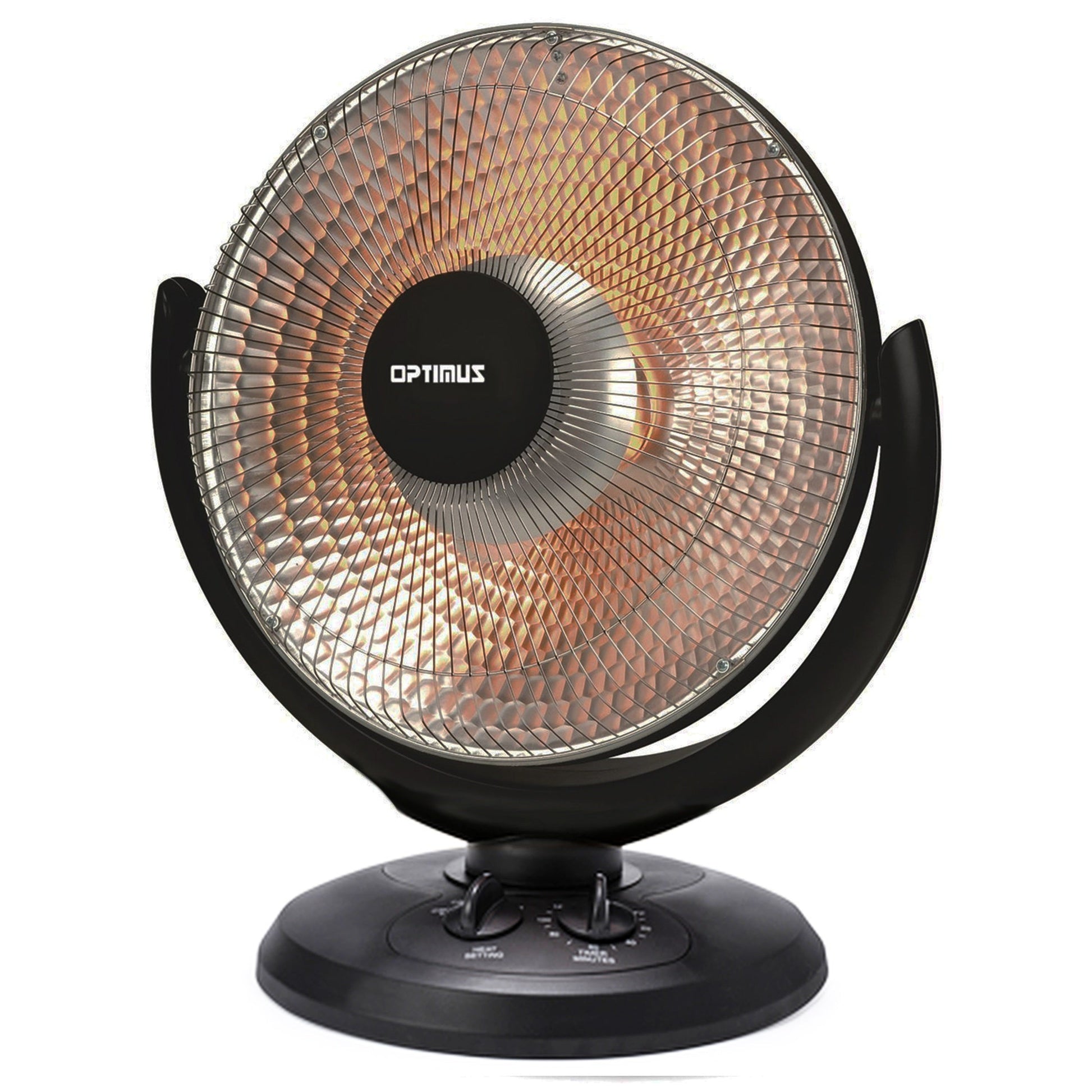 Optimus 14 Inch Oscillating Dish Heater in Black W2B