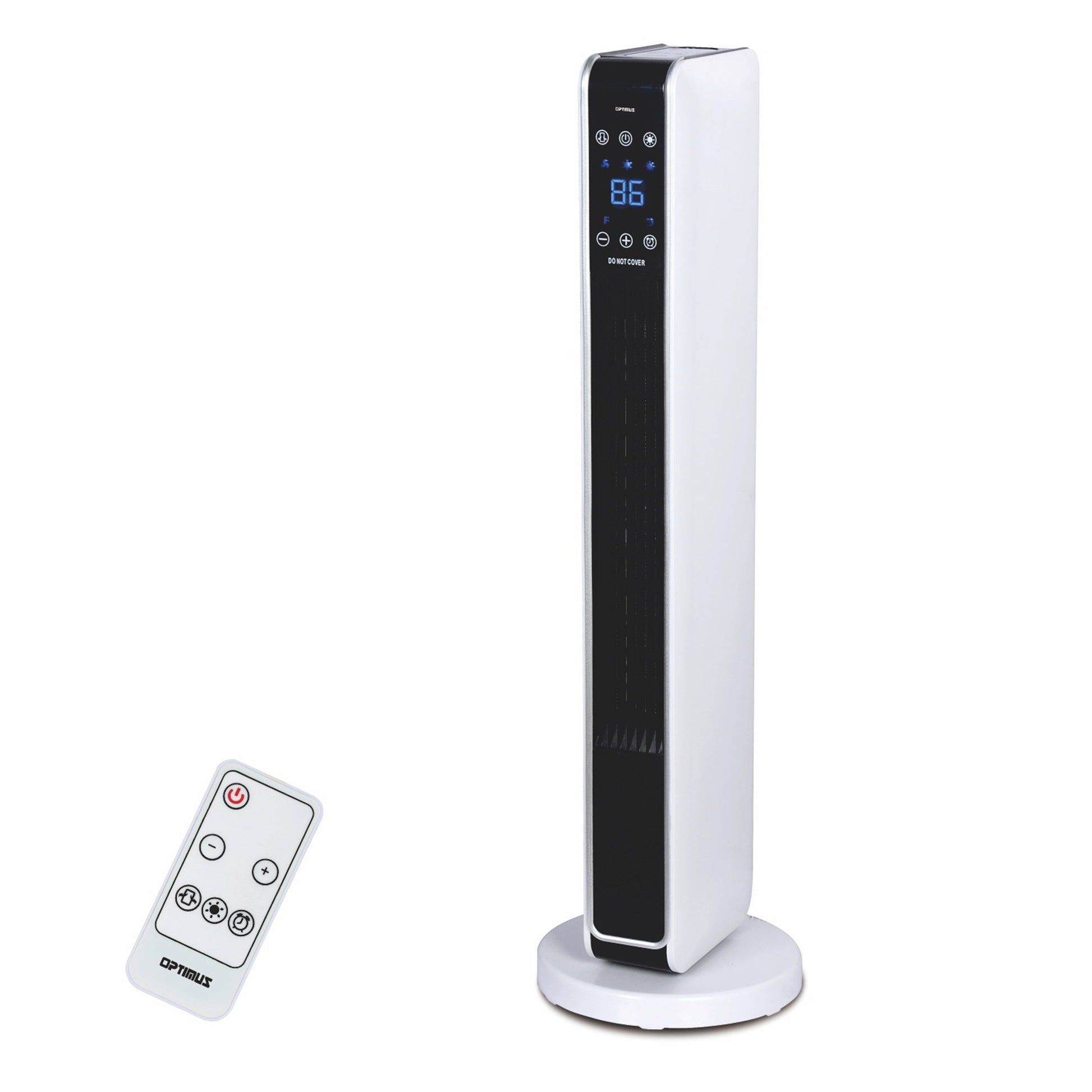 Optimus 29 in. Oscillating Tower Heater w/ Digital Temperature Readout & Remote W2B