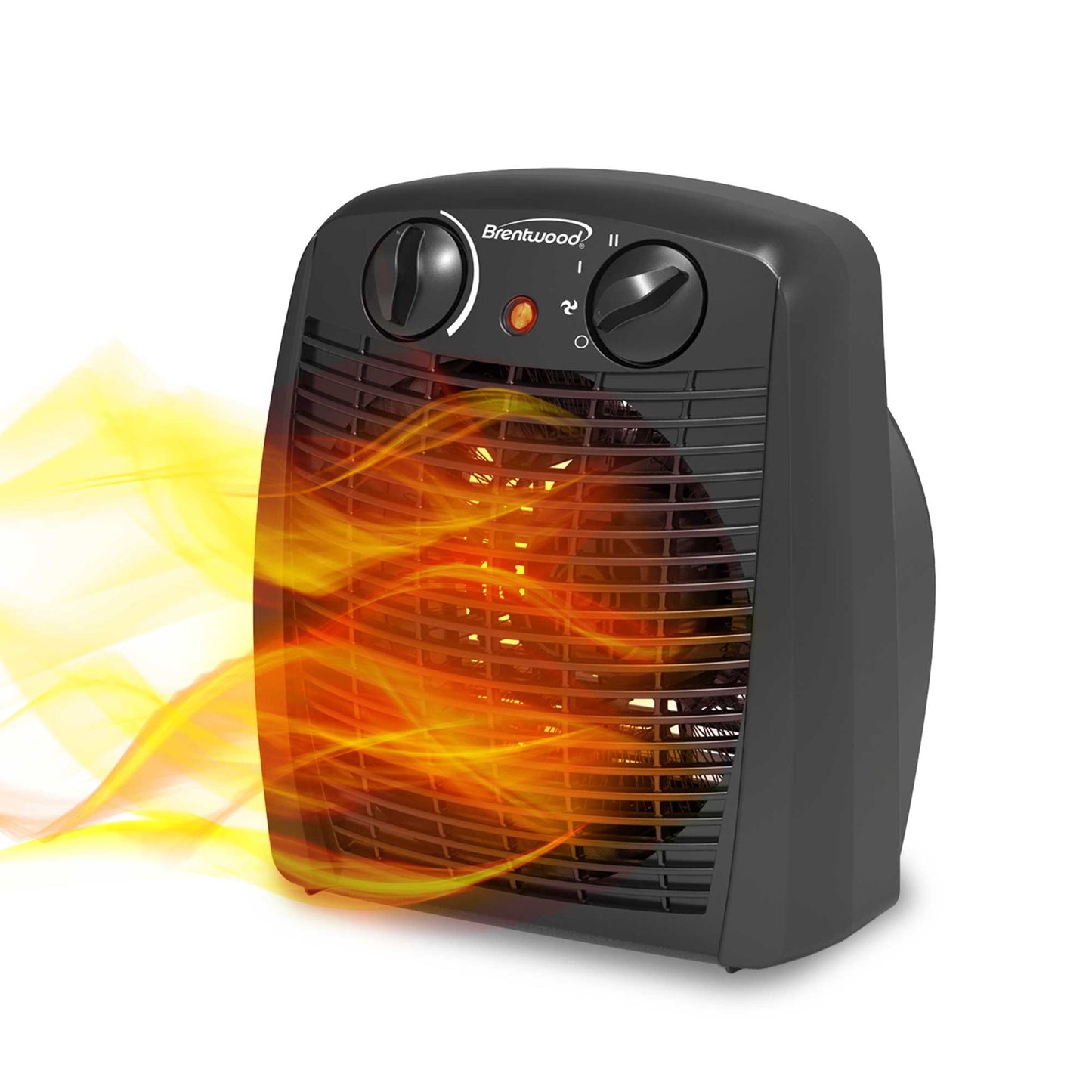 Brentwood 1500-Watt Portable Electric Space Heater and Fan in Black W2B
