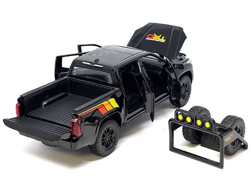 2023 Toyota Tundra TRD 4x4 Pickup Truck Black with TRD Stripes with Sunroof and Wheel Rack Limited Edition to 2400 pieces Worldwide 1/24 Diecast Model Car Other