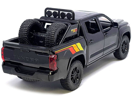 2023 Toyota Tundra TRD 4x4 Pickup Truck Black with TRD Stripes with Sunroof and Wheel Rack Limited Edition to 2400 pieces Worldwide 1/24 Diecast Model Car Other