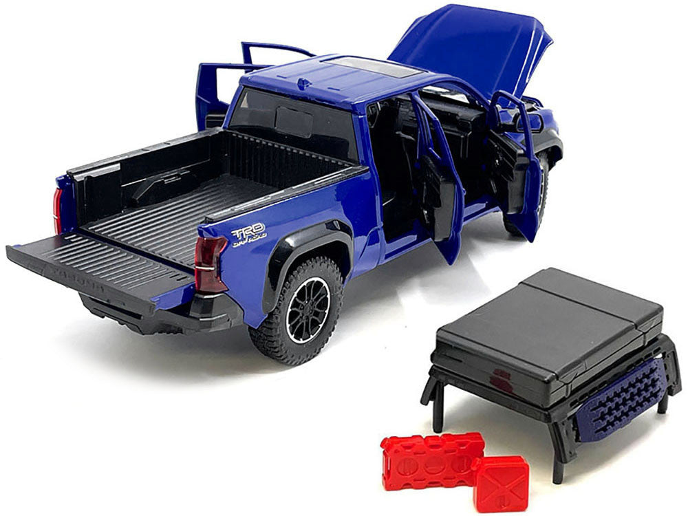 2024 Toyota Tacoma TRD Off-Road Edition Pickup Truck Blue Metallic with Bed Camper 1/24 Diecast Model Car Other