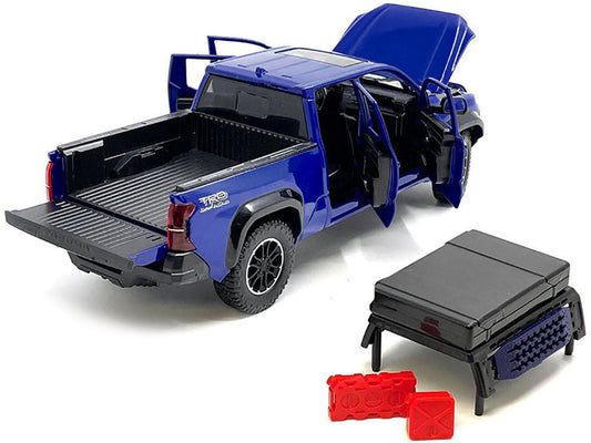 2024 Toyota Tacoma TRD Off-Road Edition Pickup Truck Blue Metallic with Bed Camper 1/24 Diecast Model Car Other