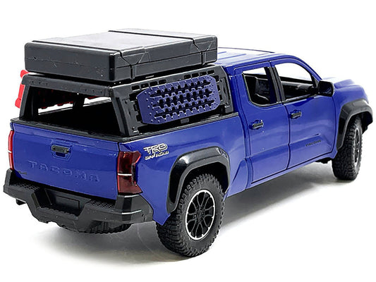 2024 Toyota Tacoma TRD Off-Road Edition Pickup Truck Blue Metallic with Bed Camper 1/24 Diecast Model Car Other