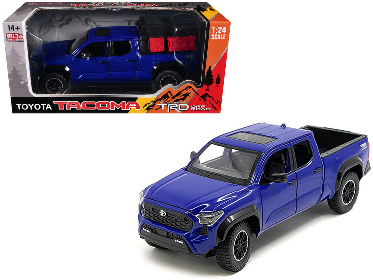 2024 Toyota Tacoma TRD Off-Road Edition Pickup Truck Blue Metallic with Bed Camper 1/24 Diecast Model Car Other